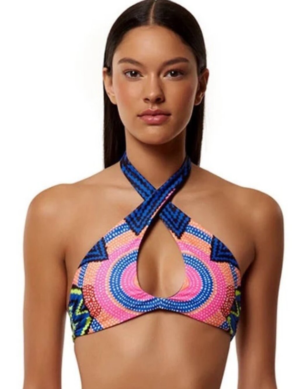Mara Hoffman Starbasket Bikini Top NWT Multi Color Recycled Swim Designer MEDIUM